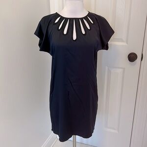 Ulla Johnson  Navy/Black Stretch Silk Keyhole Shift Dress